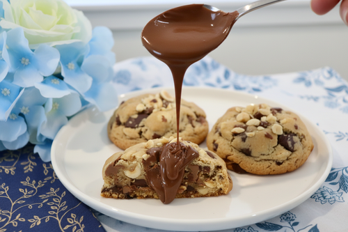 Nutella cookies with spoon